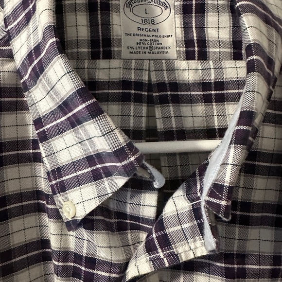 Brooks Brothers Men's Purple Plaid Shirt - Picture 1 of 3